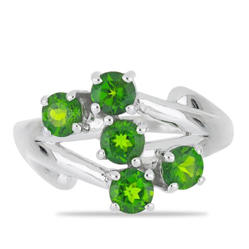 BUY 925 SILVER NATURAL CHROME DIOPSIDE GEMSTONE RING 